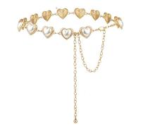 Luvatar - Cintura a catena in metallo alla moda per camicetta, abito e maglione.., Dorato - S95, Medium