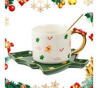 LUVDECO 1 PCS Tazza di Ceramica Natalizia, Tazza da Caffè Natalizia, Tazza Regalo di Natale, Adatto per la Casa e l'ufficio, La Giusta Scelta dei Regali di Natale (Gingerbread Man)