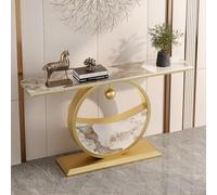 LUVEQLSIT Consolle a mezzaluna, Consolle stretta per ingresso, Struttura in metallo rinforzata e robusta - Ideale per ingressi di appartamenti e dietro il divano(Yellow,150cm/59in)