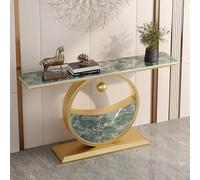 LUVEQLSIT Consolle a mezzaluna, Consolle stretta per ingresso, Struttura in metallo rinforzata e robusta - Ideale per ingressi di appartamenti e dietro il divano(Green,100cm/39.3in)