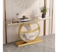 LUVEQLSIT Consolle a mezzaluna, Consolle stretta per ingresso, Struttura in metallo rinforzata e robusta - Ideale per ingressi di appartamenti e dietro il divano(Yellow,80cm/31.4in)
