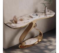 LUVEQLSIT Consolle moderna con design scanalato, montaggio senza attrezzi e robusta base in metallo - Ideale per ingresso, corridoio o dietro il divano - 39,4 pollici, Bianco(Gold+Yellow,150cm/59in)