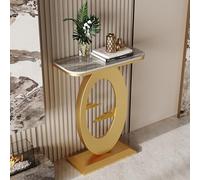 LUVEQLSIT Consolle moderna, piano in pietra ingegnerizzata massiccia, per ingressi stretti o dietro il divano - 40 cm (Nero/Grigio)(Gold+Grey,60cm/23.6in)