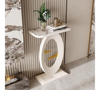 LUVEQLSIT Consolle moderna, piano in pietra ingegnerizzata massiccia, per ingressi stretti o dietro il divano - 40 cm (Nero/Grigio)(White+Yellow,50cm/19.6in)