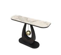 LUVEQLSIT Consolle stretta con cassetti contenitore - Tavolo da ingresso sottile e salvaspazio in pietra sinterizzata, ideale per corridoio o dietro il divano(Black+Yellow,120cm/47.2in)