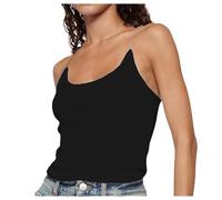 Luvette Tank, Invisible Strap Tank Top, Invisible Strap Tank Top for Women, Ribbed Invisible Tank Top (S,Black)