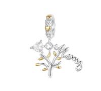 luvhaha Ciondolo a forma di albero della vita, in argento Sterling 925, con ciondolo a forma di albero per braccialetto, collana e bangle regalo per la festa della mamma, Argento sterling