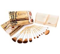 Luvia Cosmetics, Set di 12 pennelli da trucco con manico in bambù e setole in fibra sintetica Taklon originale, con custodia in lino, prodotti vegani, indicati anche in caso di allergia al pelo di animali, ideali come regalo per ragazze, per Natale