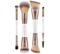 Luvia Mirage 4|8 Duo - Set di pennelli da trucco vegano 8 in 4 con blender, shader, buffer, blush & Contour per viso e occhi