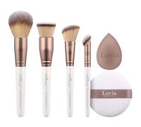 Luvia - Set di pennelli per il trucco Complete Face, vegani per cipria, buffer, blush e correttore, spugna per bellezza e spugna, per fondotinta e cipria