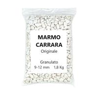 Luvit & Lumoè GHIAIA BIANCA per Giardino | MARMO di CARRARA | 1,8 Kg | 9-12 mm | Ciottoli Decorativi per Piante in Vaso | Pietre per Bonsai | Sassolini Acquario | Rocce Aiuole | Decorazioni casa