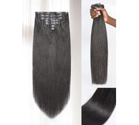 LUVME Yaki Clip Dritto In Estensioni Dei Capelli Umani Reali Per Le Donne 100% Non Lavorati Clip Di Capelli Vergini Brasiliani Ins Estensioni Dei Capelli Neri Naturale 135G 9 Pezzi 16 Pollici T