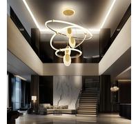 LUVODI Apparecchio di illuminazione a soffitto a LED a 3 strati Decorazione artistica Lampada a sospensione con lampadario a goccia d'acqua in acrilico con luci a 3 colori