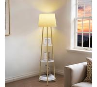 LUVODI Lampada da Terra Treppiede Dorato Vintage: Lampada da Salotto Piantana Moderna con 3 Ripiani Aspetto Marmo, Con 3000K Lampadina per Soggiorno da Sala Camera da Letto Ufficio