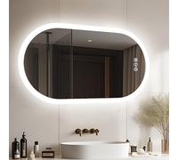 LUVODI Specchio Bagno con Presa: 100x50cm Specchio con illuminazione integrata Parete Specchio Luminoso Anti Foglia ip65 Specchio Collegato Retroilluminato Funzione Memoria Gradabile Verticale o