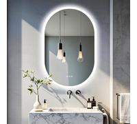 LUVODI Specchio Bagno Ovale a Led Luce 90x60 cm: Specchio bagno Retroilluminato con Antiappanamento, Funzione Memoria Dimmerabile, Specchio Smart Vetro HD IP66 Orizzontale o Verticale