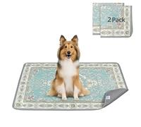 Luvore Tappetini Lavabili per Cani 70x100cm, 2 Pezzi Lavabili Traversine Cani, Tappetini Assorbenti per Cani A Prova di Perdite e Antiscivolo, Asciugatura Rapida