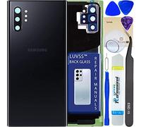 LUVSS Coperchio Copribatteria Scocca Vetro Posteriore Imposta per Samsung Galaxy Note 10+ Plus SM-N975 - Nero