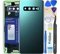 LUVSS Coperchio Copribatteria Scocca Vetro Posteriore Imposta per Samsung Galaxy S10 SM-G973F/DS (Verde)