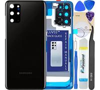 LUVSS Coperchio Copribatteria Scocca Vetro Posteriore Imposta per Samsung Galaxy S20+ Plus SM-G985 G986B/DS -Nero