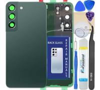 LUVSS Coperchio Copribatteria Scocca Vetro Posteriore Imposta per Samsung Galaxy S22 5G SM-S901B/DS (Verde)
