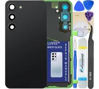 LUVSS Coperchio Copribatteria Scocca Vetro Posteriore Imposta per Samsung Galaxy S23 SM-S911B/DS (Nero)