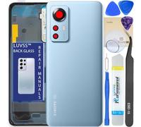LUVSS Coperchio Copribatteria Scocca Vetro Posteriore Imposta per Xiaomi 12 5G (Blu)