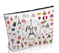 Luvsweets Paris Gifts for Women - Trousse regalo a tema Parigi, Paris is Calling I Must Go Trousse per cosmetici con cerniera, souvenir essenziali da viaggio per viaggiatori, ragazze e amiche, Parigi,