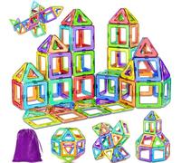 LUVTOY Blocchi magnetici, 150 pezzi di mattoncini magnetici a partire dai 4 anni, magnetici per bambini dai 3 4 5 6 7 8 9 anni