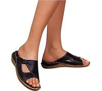 LUWAY Infradito Ortopedico Supporto per Arco da Donna Comfort Sandali Infradito da Passeggio Fascite Plantare Piedi Piatti Dolore al Tallone Correzione dell'alluce valgo,Nero,US7.5/EU39