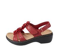 LUWAY Sandali da Donna Estate Infradito Flip Flop Piatti Spiaggia Scarpe Casual Open Toe Tacco Piatto Leggere Traspiranti Ciabatte,Rosso,US6/EU37
