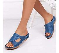 LUWAY Sandali da Donna Pantofole con Suola Piatta Ciabatte Sandali ortopedici Summer Beach Flip Flop Alluce Scarpe per la correzione dell'osso Sandali ortopedici,Blu,US4.5/EU35