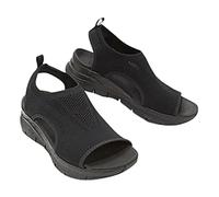 LUWAY Sandali Donna Estivi Sportivi con Scivolo Ortopedico con Cinturino Posteriore Lavabile Estivo Scarpe Sportive Casual con Suola Morbida con Plateau,Nero,US8/EU40