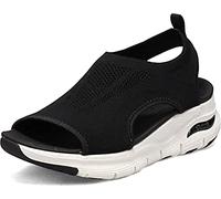 LUWAY Sandali Donna Estivi Summer Washable Slingback Ortopedico Slide Sandali Sportivi Mesh Morbida Suola Fashion Scarpe da Donna, Sandali Lavabili Estivi per Le Donne,Nero,US11/EU43