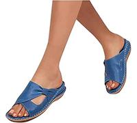 LUWAY Sandali per Le Donne Sandali ortopedici correttivi per Le Dita Piattaforma Sandali correttivi in Pelle PU Estivi Scarpe per Alluce valgo Sandali Correttore Infradito,Blu,US7/EU38