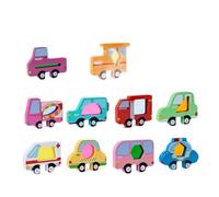 Luwecf 10 Pezzi Blocchi Costruzione Puzzle Educativi Gioco Educativo Sensoriale in Legno Acrilico Adatti per Stimolare Percezione Colori Forme Coo, Trasporto, Taglia unica bambino
