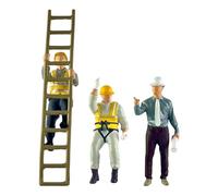 Luwecf 3 pezzi di figure di persone in scala 1/64, scaletta minuscola realistica per oggetti di scena fotografici, casa delle bambole fai da te