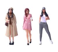 Luwecf 3 Pezzi in 1:64 Miniature di Ragazze per Decorazioni di Micro Paesaggi Artigianali