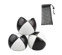 Luwecf 3 Pezzi Palline da Giocoliere PU Juggle Ball Mini Morbide Facili da Usare per Bambini Ragazzi Ragazze Adulti Ottime per Allenamento Giochi, Nero Bianco