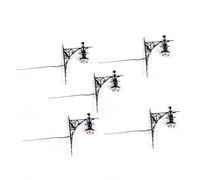 Luwecf 5 Pezzi Miniature Lampade da Parete Lampade a LED per Modellismo Accessori Decorativi in Pp per Progetti Fai da Te Adatte a Scene per Case di Bambole, Nero