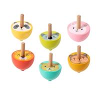 Luwecf 6 Pezzi Giroscopio Giocattolo Giroscopi in Legno Trottole Divertenti Giochi per Bambini Colorati per Sviluppare La Coordinazione Adatto per Asilo, Animale, Taglia unica bambino