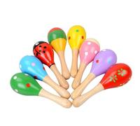 Luwecf 6 Pezzi Maracas Strumenti a Percussione Giocattoli Sonori Sonagli di Legno Shaker a Mano con Suoni Chiari per La Percezione Uditiva Adatto a Feste