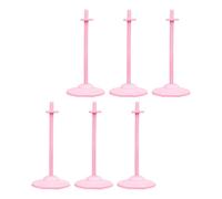Luwecf 6 Pezzi Supporto per Bambole Base di Esposizione Piedistallo da Collezione E Sostegno Verticale con Clip Regolabile in Vita Adatto per Amanti del col, Rosa Chiaro