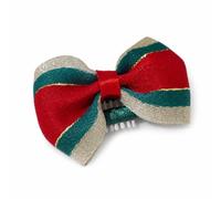 Luwecf Accessori per Capelli Natalizi per Bambini Animali, Fiocchi Decorativi con Clip per Cuccioli, per cani, Fiocco di Natale rosso e verde con glitter