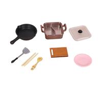Luwecf Accessorio da Cucina in Legno per Giocare a Cucinare, Mini Tagliere, Set da Gioco per Cucinare Finto per Bambini in età Prescolare, Pentola Calda in Oro Rosa