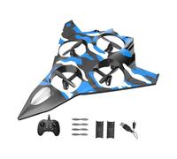 Luwecf Aereo Telecomandato con Funzione Decollo Verticale Ritorno Automatico modalità Regolabile Completamente Protetta Struttura in Resisten, Blu con 2 Batteria