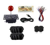 Luwecf Arcade Joystick Kit Giocatore USB Maniglia Pulsanti Snap Materiale Pp Hardware Montaggio Facile Adatto per Appassionati Progetti Gaming, Nero