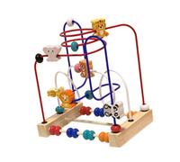 Luwecf Bead Maze Toy Interattivo in Legno per Esercizi di Presa E Ordinamento Colori Stimola La Cognizione E Adatto a Genitori E Bambini, Animali