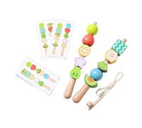 Luwecf Beads Sequencing Toy Set Sequenza Perline Stacking Blocchi Sviluppo Manualità Fine Materiale Legno Adatto Momenti Creativi Casa Viaggio, Style a, Taglia unica bambino