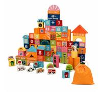 Luwecf Blocchi da Costruzione Legno, Gioco, colorato, borsa, 25cm | Architture giocattolo, Blocchi cittadini in legno, Laboratori scolastici, Per genitori atnti